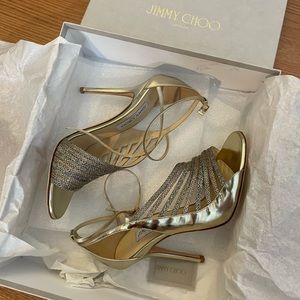 Jimmy Choo Heels Size 9 JC Fabris Gold Sandal heels